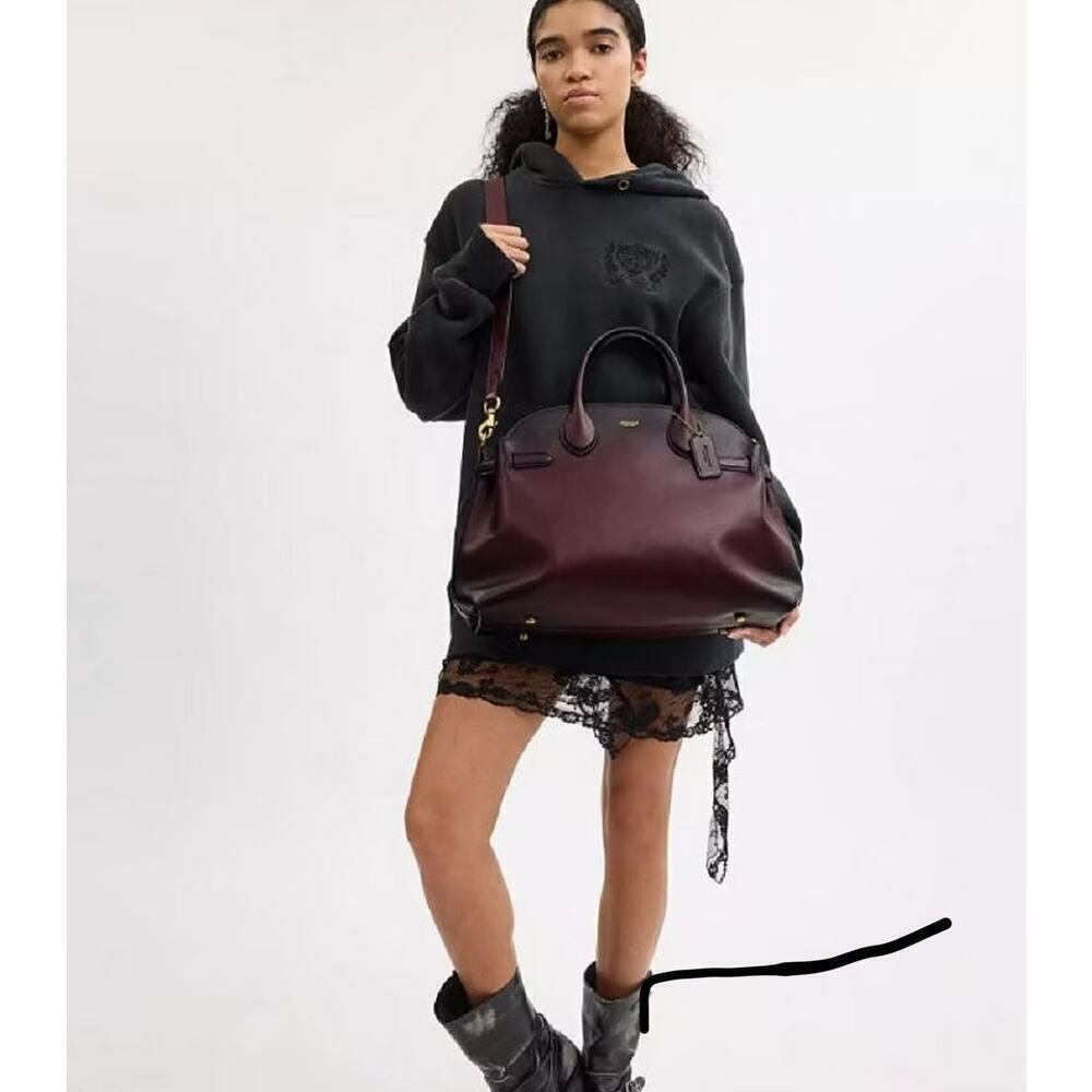 Coach Soft Empire Carryall Bag 40 Merlot - Picture 7 of 17